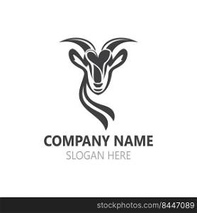 Goat animal logo head design template illustration