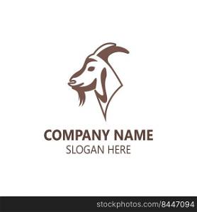 Goat animal logo head design template illustration