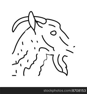 goat animal zoo line icon vector. goat animal zoo sign. isolated contour symbol black illustration. goat animal zoo line icon vector illustration