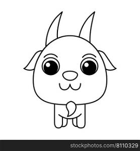 Goat cartoon coloring page for kids Royalty Free Vector