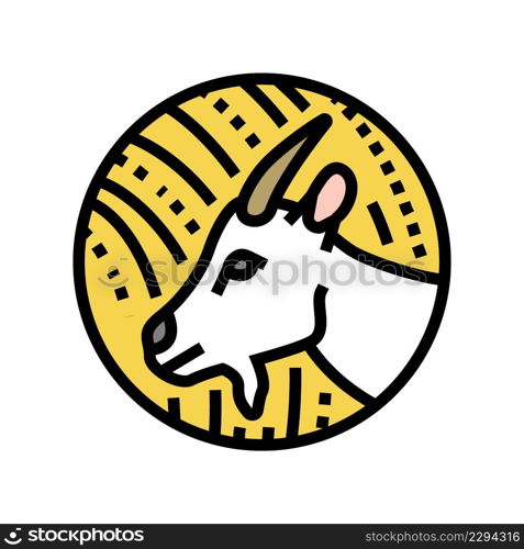 goat chinese horoscope animal color icon vector. goat chinese horoscope animal sign. isolated symbol illustration. goat chinese horoscope animal color icon vector illustration