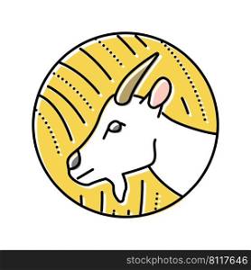goat chinese horoscope animal color icon vector. goat chinese horoscope animal sign. isolated symbol illustration. goat chinese horoscope animal color icon vector illustration