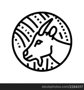 goat chinese horoscope animal line icon vector. goat chinese horoscope animal sign. isolated contour symbol black illustration. goat chinese horoscope animal line icon vector illustration