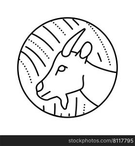goat chinese horoscope animal line icon vector. goat chinese horoscope animal sign. isolated contour symbol black illustration. goat chinese horoscope animal line icon vector illustration