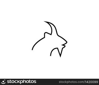 Goat head line vector illustration