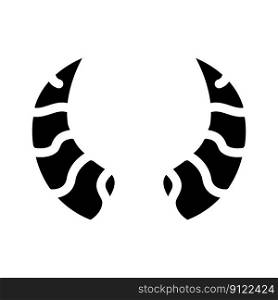 goat horn animal glyph icon vector. goat horn animal sign. isolated symbol illustration. goat horn animal glyph icon vector illustration