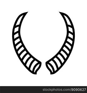 goat horn animal line icon vector. goat horn animal sign. isolated contour symbol black illustration. goat horn animal line icon vector illustration