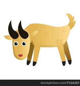 Goat icon. Cartoon of goat vector icon for web design isolated on white background. Goat icon, cartoon style