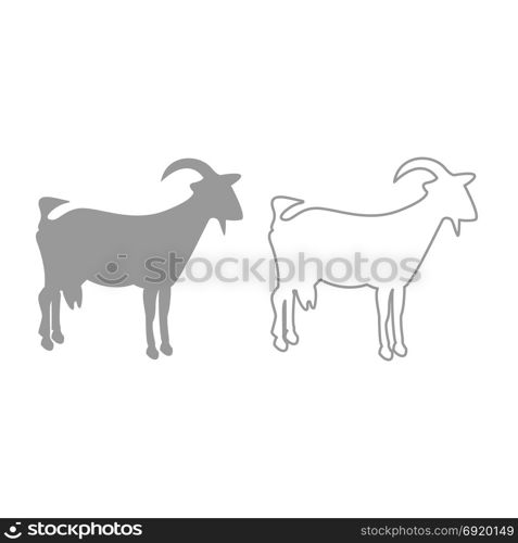 Goat icon. Grey set .. Goat icon. It is grey set .