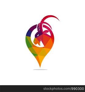 Goat light bulb logo design. Creative idea concept design.