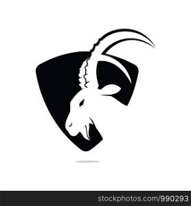 Goat Simple Logo Template Design. Mountain goat vector logo design.