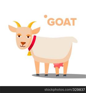 Goat Vector. Funny Animal. Isolated Cartoon Illustration. Goat Vector. Funny Animal. Isolated Flat Cartoon Illustration