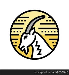 goat zodiac color icon vector. goat zodiac sign. isolated symbol illustration. goat zodiac color icon vector illustration