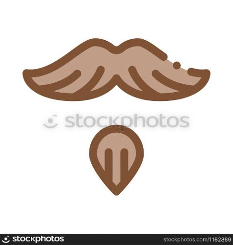 Goatee Beard Mustache Icon Vector. Outline Goatee Beard Mustache Sign. Isolated Contour Symbol Illustration. Goatee Beard Mustache Icon Outline Illustration