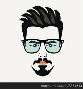 Goatee beard young handsome hipster male icon vector image