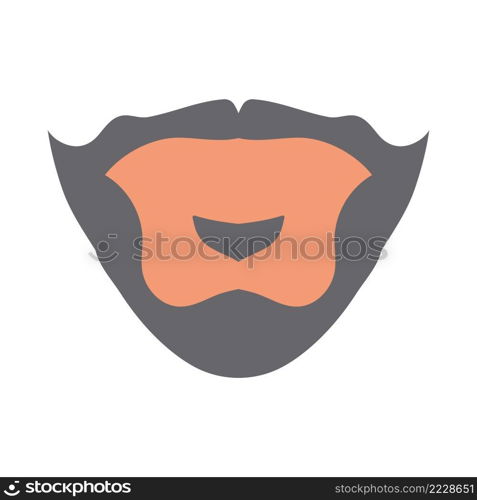 Goatee Icon. Flat Color Design. Vector Illustration.