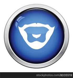 Goatee icon. Glossy button design. Vector illustration.