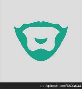 Goatee icon. Gray background with green. Vector illustration.
