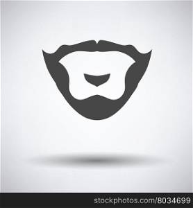 Goatee icon on gray background, round shadow. Vector illustration.