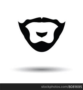 Goatee icon. White background with shadow design. Vector illustration.