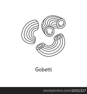 Gobetti pasta illustration. Vector doodle sketch. Traditional Italian food. Hand-drawn image for engraving or coloring book. Isolated black line icon. Editable stroke.. Gobetti pasta illustration. Vector doodle sketch. Traditional Italian food. Hand-drawn image for engraving or coloring book. Isolated black line icon. Editable stroke