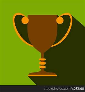 Goblet flat icon with shadow on the green background. Goblet flat icon with shadow