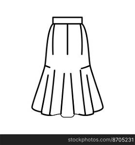 godet gored skirt line icon vector. godet gored skirt sign. isolated contour symbol black illustration. godet gored skirt line icon vector illustration