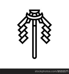 gohei wand shintoism line icon vector. gohei wand shintoism sign. isolated contour symbol black illustration. gohei wand shintoism line icon vector illustration
