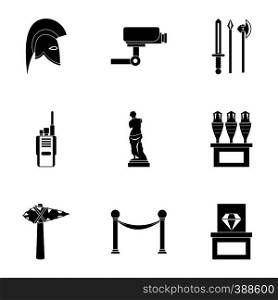 Going to museum icons set. Simple illustration of 9 going to museum vector icons for web. Going to museum icons set, simple style