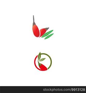 Goji berries logo. Isolated goji berries on white background