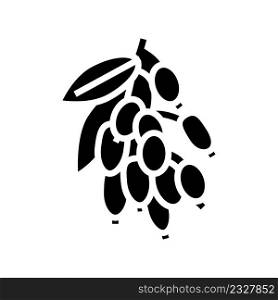 goji berry and leaves glyph icon vector. goji berry and leaves sign. isolated contour symbol black illustration. goji berry and leaves glyph icon vector illustration