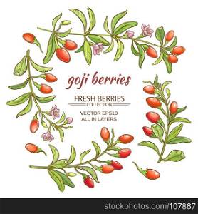 goji berry. goji berries vector set on white background