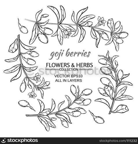 goji berry vector set. goji berries vector set on white background