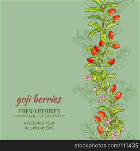 goji vector background. goji berries vector pattern on color background
