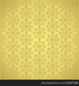 Gold abstract circle flower pattern on sweet background. Modern flower style for graphic or vintage design