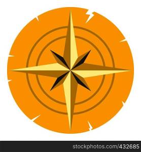 Gold ancient compass icon flat isolated on white background vector illustration. Gold ancient compass icon isolated