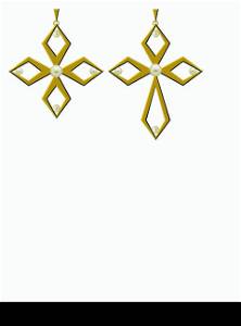 Gold and Pearl Good Luck Cross
