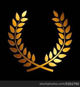 Gold Award Laurel Wreath. Winner Leaf label, Symbol of Victory. Vector Illustration EPS10. Gold Award Laurel Wreath. Winner Leaf label, Symbol of Victory.