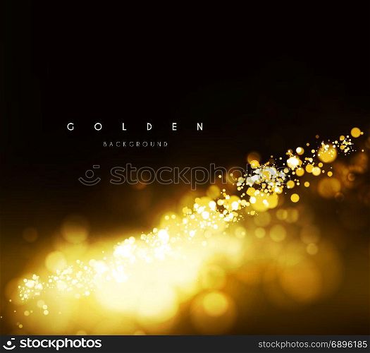 Gold background with bokeh. Gold background with bokeh. Vector illustration on dark background