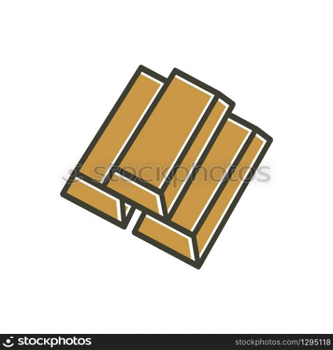 gold bar icon in trendy flat design