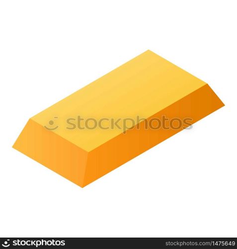 Gold bar icon. Isometric of gold bar vector icon for web design isolated on white background. Gold bar icon, isometric style