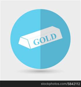gold bar isolated on blue background