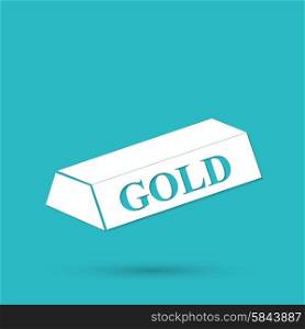 gold bar isolated on blue background
