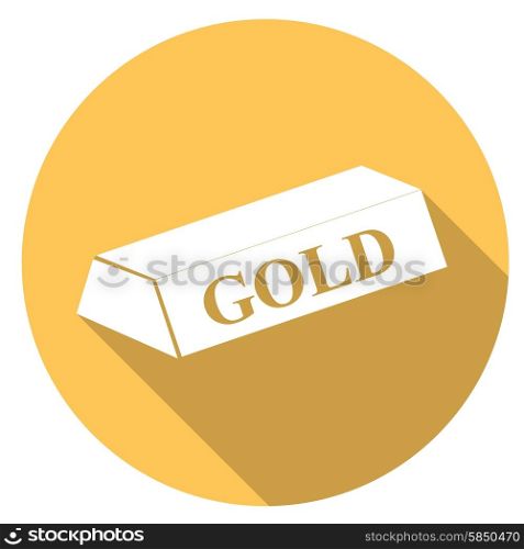 gold bar isolated on long shadow