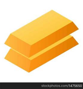Gold bar stack icon. Isometric of gold bar stack vector icon for web design isolated on white background. Gold bar stack icon, isometric style