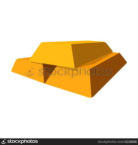 Gold bars cartoon icon on a white background. Gold bars cartoon icon