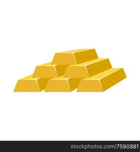 Gold bars isolated on white background. Vector illustration