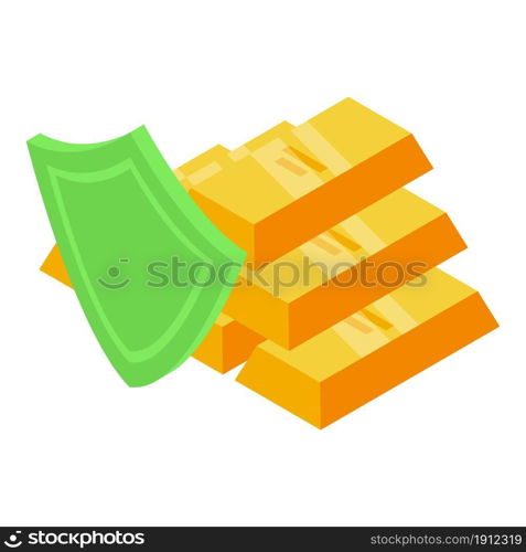 Gold bars reserves icon isometric vector. Bar bullion. Golden ingot. Gold bars reserves icon isometric vector. Bar bullion
