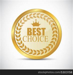 Gold Best Choice Label Vector Illustration EPS10. Gold Best Choice Label Vector Illustration
