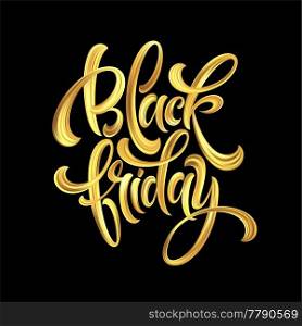 Gold Black Friday Sale calligrapy lettering. Vector illustration EPS10. Gold Black Friday Sale calligrapy lettering. Vector illustration